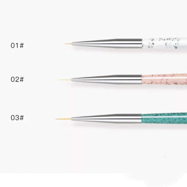 Kit de Pinceles Liner x3 para Nails Art Beauty - Imagen 2