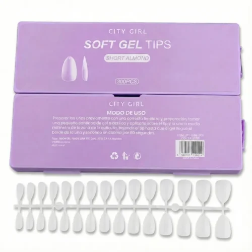 Tips soft gel short almendra City Girl 10114