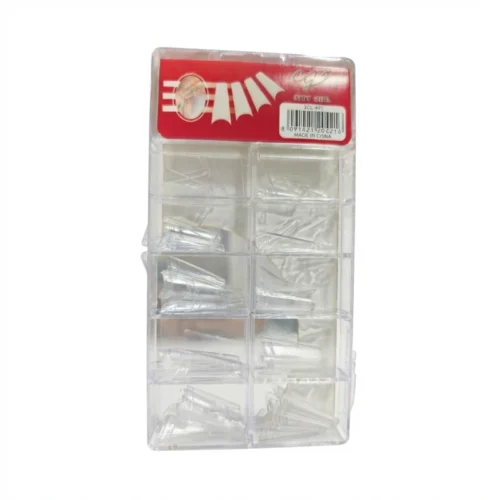 Caja de 100 tips transparentes City Girl modelo XCL-421 forma Coffin para extensión de uñas.