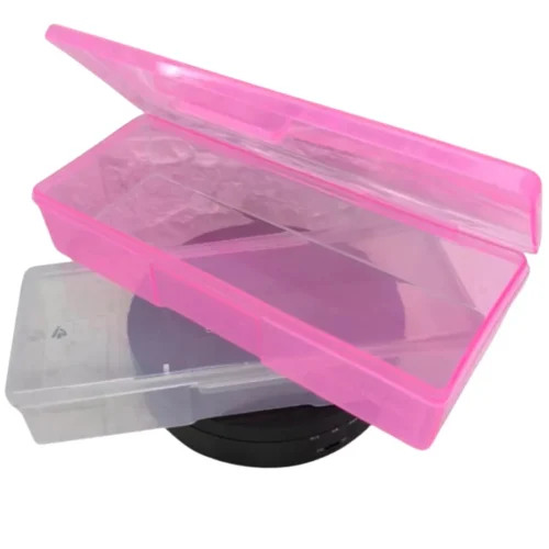 estuches plásticos alargados para pinceles de manicura